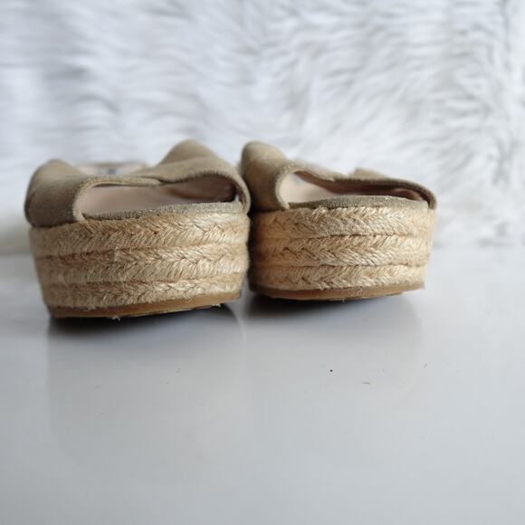 Jimmy Choo Tan Sparkly Gold Espadrille Platform Sandals - Picture 7 of 16
